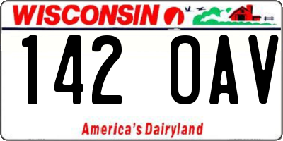 WI license plate 142OAV