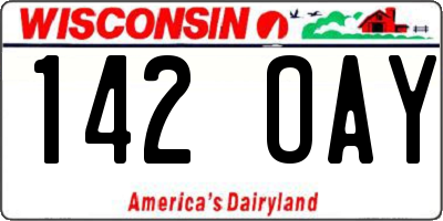 WI license plate 142OAY