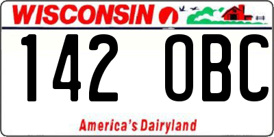 WI license plate 142OBC