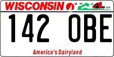 WI license plate 142OBE
