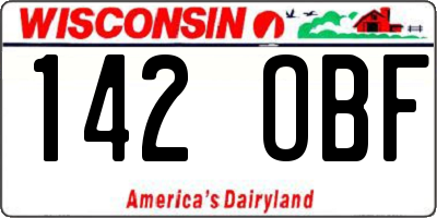 WI license plate 142OBF