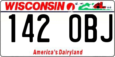 WI license plate 142OBJ