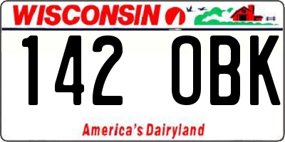 WI license plate 142OBK
