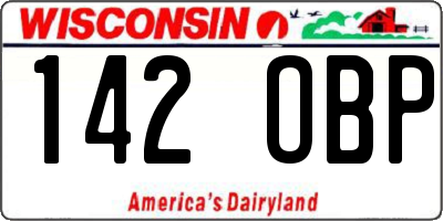 WI license plate 142OBP