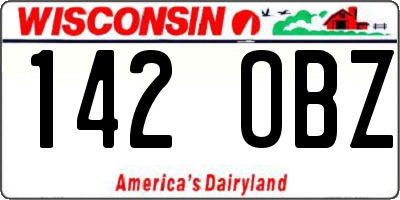 WI license plate 142OBZ