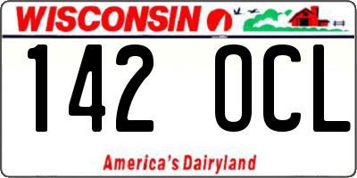 WI license plate 142OCL