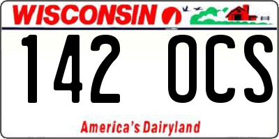 WI license plate 142OCS