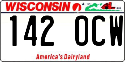 WI license plate 142OCW