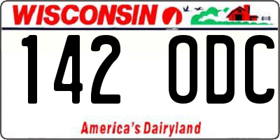 WI license plate 142ODC