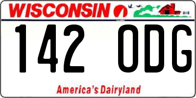WI license plate 142ODG