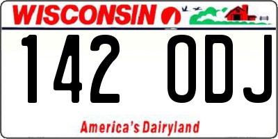 WI license plate 142ODJ