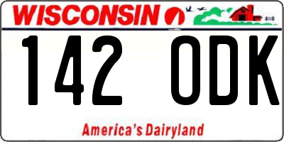 WI license plate 142ODK