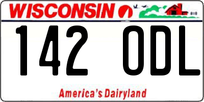 WI license plate 142ODL