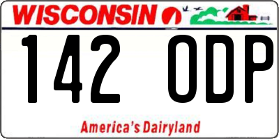 WI license plate 142ODP