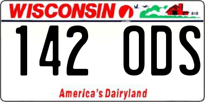 WI license plate 142ODS