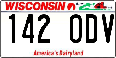 WI license plate 142ODV