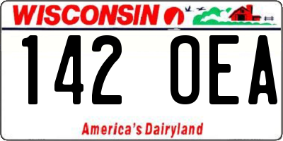 WI license plate 142OEA