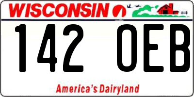 WI license plate 142OEB