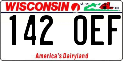 WI license plate 142OEF