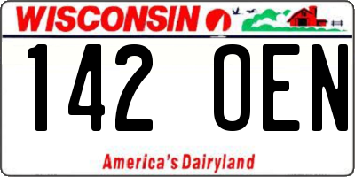 WI license plate 142OEN