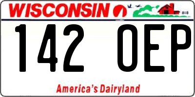 WI license plate 142OEP
