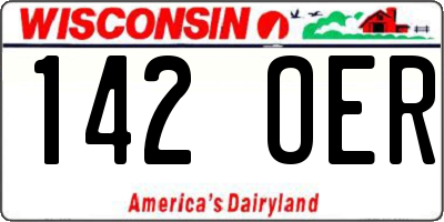 WI license plate 142OER