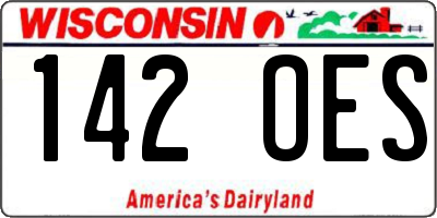 WI license plate 142OES