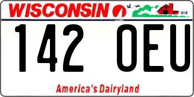 WI license plate 142OEU