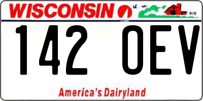 WI license plate 142OEV