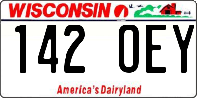 WI license plate 142OEY