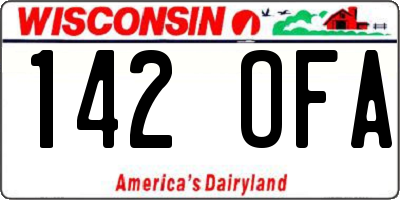 WI license plate 142OFA