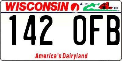 WI license plate 142OFB