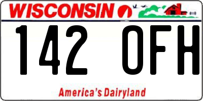 WI license plate 142OFH