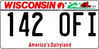WI license plate 142OFI