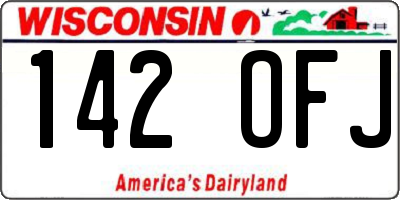 WI license plate 142OFJ