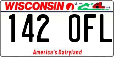 WI license plate 142OFL