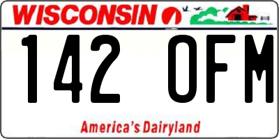 WI license plate 142OFM