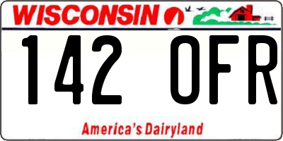 WI license plate 142OFR