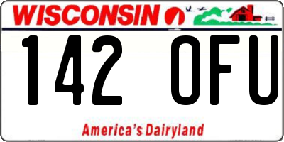 WI license plate 142OFU