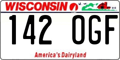 WI license plate 142OGF