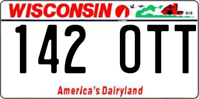 WI license plate 142OTT
