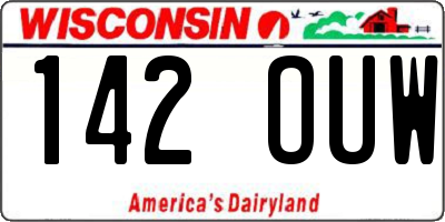 WI license plate 142OUW