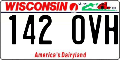WI license plate 142OVH