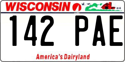 WI license plate 142PAE