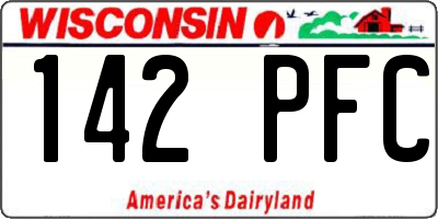 WI license plate 142PFC