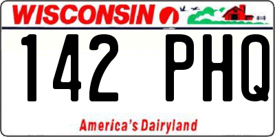 WI license plate 142PHQ