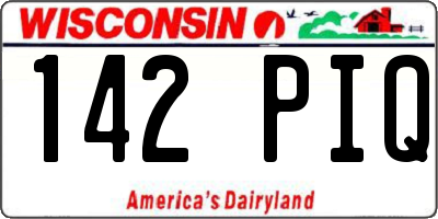 WI license plate 142PIQ