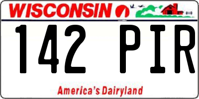 WI license plate 142PIR