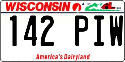 WI license plate 142PIW
