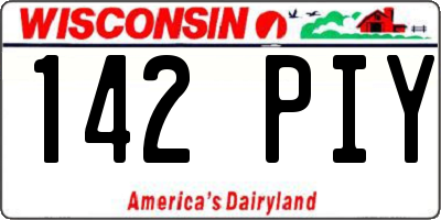 WI license plate 142PIY
